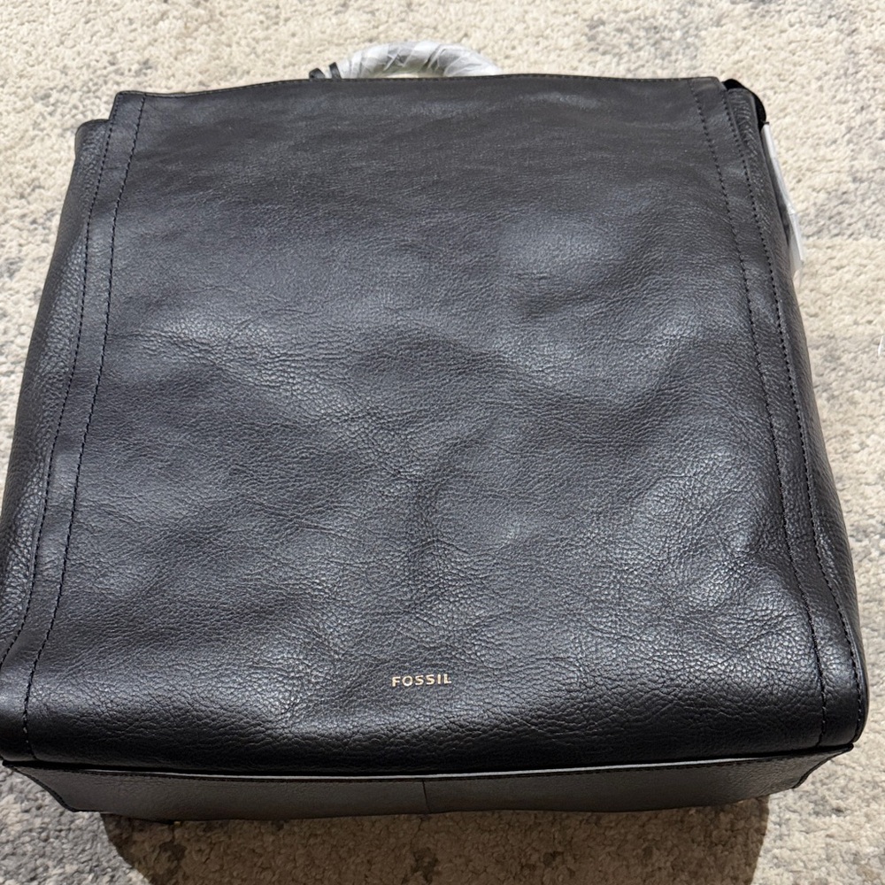 Fossil Women’s  Black Leather Backpack & Messenger Bag NWT